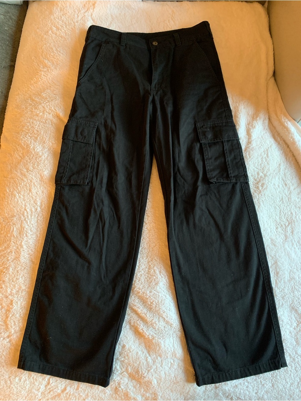 Red Face Brand Black Cargo Pants Straight Leg Utility Workwear Trousers size 30
